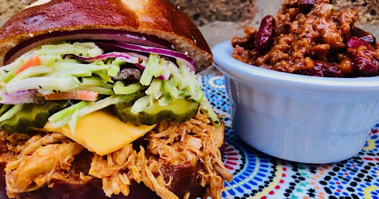 Easy Instant Pot BBQ Pulled Chicken Sandwiches With Quick Homemade Coleslaw