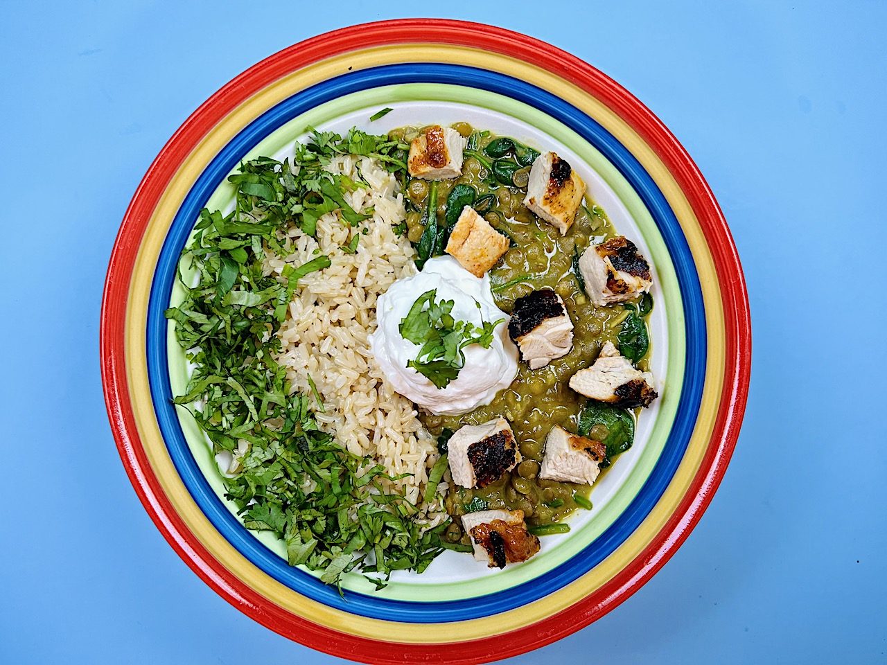 Creamy Coconut Curry with Green Lentils and Spinach